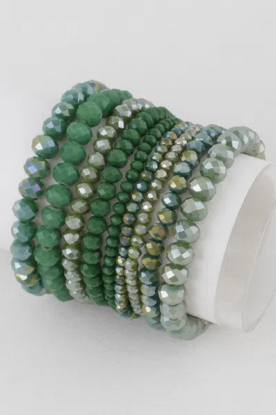 Fashnzfab Multi Blaze Crystal Beaded Bracelet In Green