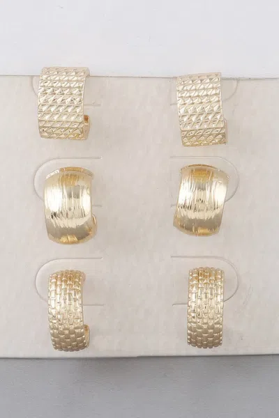Fashnzfab Multi Bulky Hoop Earrings Set In Silver