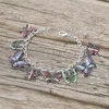 Fashnzfab Multi Butterfly Charm Station Bracelet In Silver