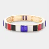 Fashnzfab Multi Color Block Stretch Bracelet Gold, Sapphire In Multi
