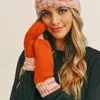 Fashnzfab Multi Color Cuff Gloves In Orange