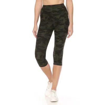 Fashnzfab Multi-color Print, Cropped Capri Leggings In A Fitted Style With A Banded High Waist