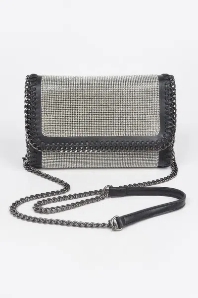 Fashnzfab Multi Color Rhinestone Chain Braided Clutch