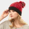 Fashnzfab Multi Color Sprinkles Pom Pom Beanie Hat In White