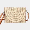Fashnzfab Multi Color Straw Clutch Bag / Crossbody Bag In Gray