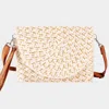 Fashnzfab Multi Color Straw Clutch Bag / Crossbody Bag In Pink