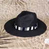 Fashnzfab Multi Color Stripe Band Straw Hat In Black