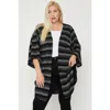 Fashnzfab Multi-color Striped Cardigan In Black