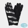 Fashnzfab Multi Color Yarn Pattern Smart Touch Gloves In Black