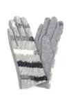 Fashnzfab Multi Color Yarn Pattern Smart Touch Gloves In Grey