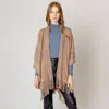Fashnzfab Multi Colored Metallic Knit Ruana Poncho In Brown