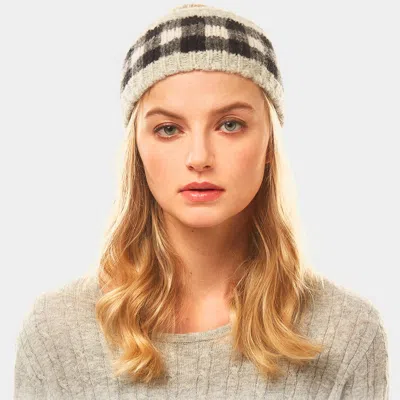 Fashnzfab Multi Colored Tile Pattern Earmuff Headband In Gray