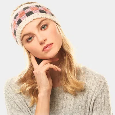 Fashnzfab Multi Colored Tile Pattern Earmuff Headband In Purple