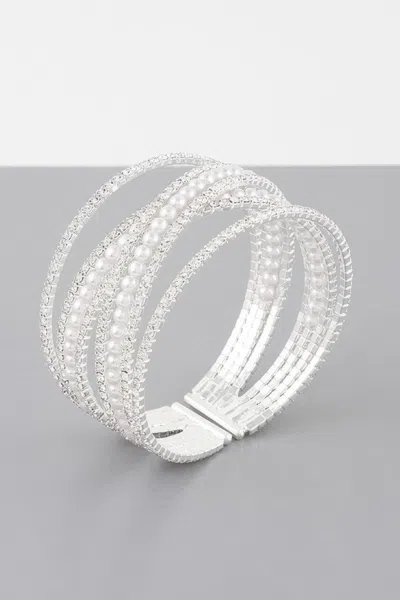 Fashnzfab Multi Cross Jewel Cuff Bracelet