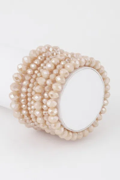 Fashnzfab Multi Crystal Beaded Bracelet In White