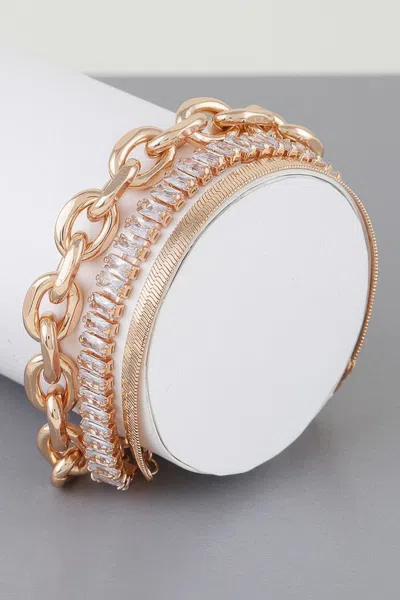 Fashnzfab Multi Crystal Chain Bracelet
