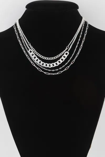 Fashnzfab Multi Curb Mariner Chain Necklace