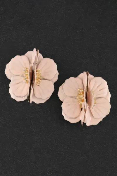 Fashnzfab Multi Dimensional Blossom Earrings In Gold