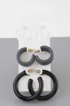 Fashnzfab Multi Hoop Earrings Set In Black