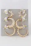 Fashnzfab Multi Hoop Earrings Set In Silver