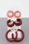 Fashnzfab Multi Hoop Earrings Set In White