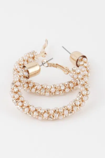 Fashnzfab Multi Jeweled Hoop Earrings In Silver