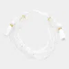 Fashnzfab Multi Layered Faceted Beaded Tassel Cinch Pull Tie Bracelet Ab In Multi