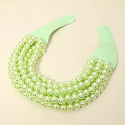 Fashnzfab Multi Layered Pearl Beaded Collar Magnetic Necklace
