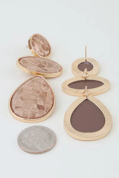 Fashnzfab Multi Marble Brick Drop Earrings
