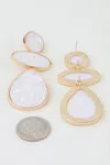Fashnzfab Multi Marble Brick Drop Earrings In Gold