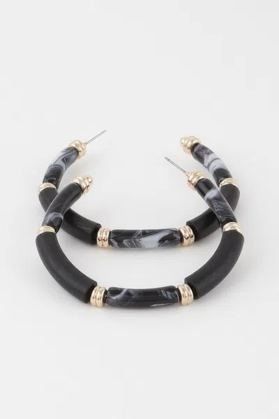 Fashnzfab Multi Marble Hoop Earrings In Metallic