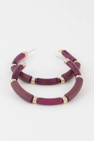Fashnzfab Multi Marble Hoop Earrings In Red