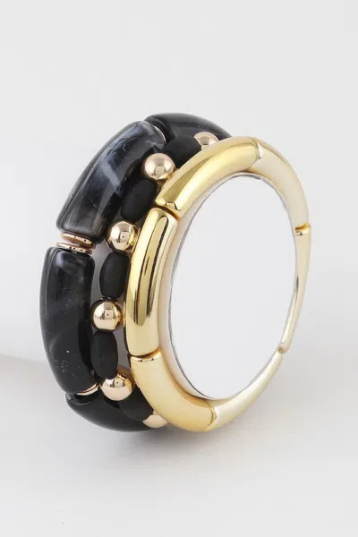 Fashnzfab Multi Marble Tube Bracelet In Black