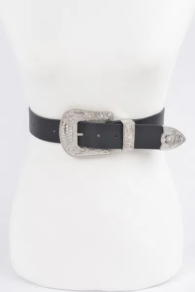 Fashnzfab Multi Metal Belt In Black