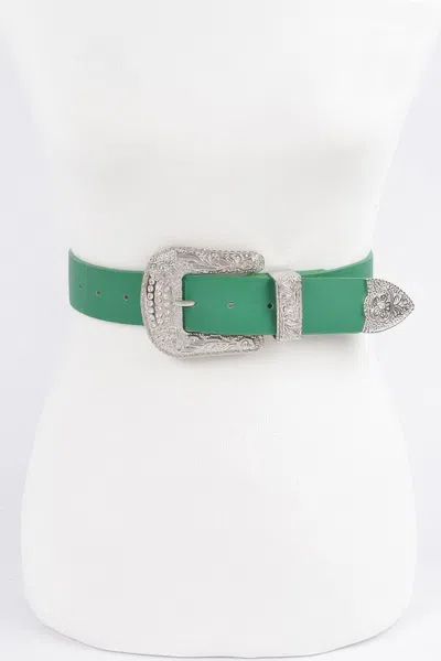 Fashnzfab Multi Metal Belt In Green