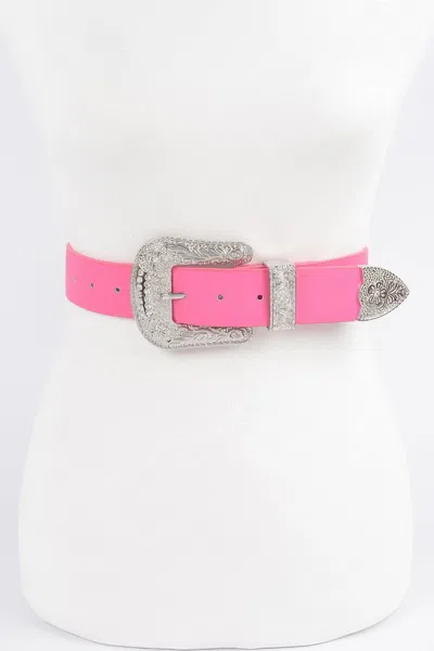 Fashnzfab Multi Metal Belt In Pink