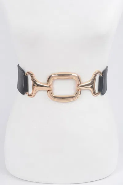 Fashnzfab Multi Metal Buckle Stretch Plus Size Belt In Black
