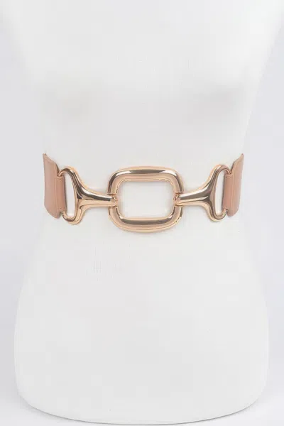 Fashnzfab Multi Metal Buckle Stretch Plus Size Belt In Gold