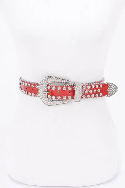 Fashnzfab Multi Metal Stone Studded Belt In Purple