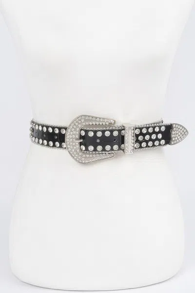 Fashnzfab Multi Metal Stone Studded Plus Belt In Neutral