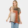 Fashnzfab Multi Patterned Satin Poncho In Gray