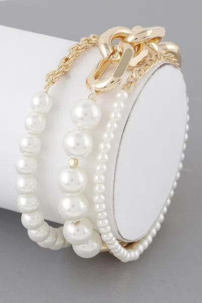 Fashnzfab Multi Pearl Chain Bracelet