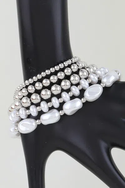 Fashnzfab Multi Polished Stone Beaded Bracelet
