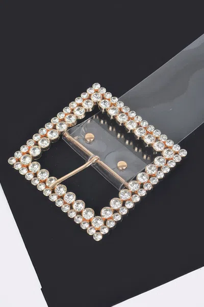Fashnzfab Multi Rhinestone Buckle Clear Belt