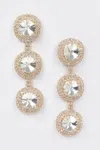 Fashnzfab Multi Rhinestone Dangle Earring In Pink