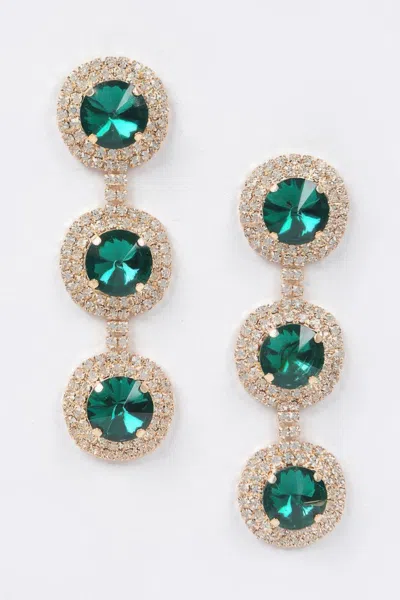 Fashnzfab Multi Rhinestone Dangle Earring In Blue