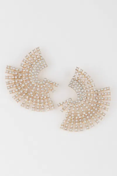 Fashnzfab Multi Rhinestone Disk Earrings In Silver