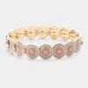 Fashnzfab Multi Round Color Block Stretch Bracelet Cream, Gold In Gold