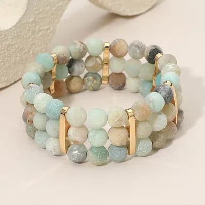 Fashnzfab Multi Row Beaded Stretch Bracelet
