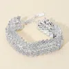 Fashnzfab Multi Row Rhinestone Evening Bracelet Clear, Silver In Multi